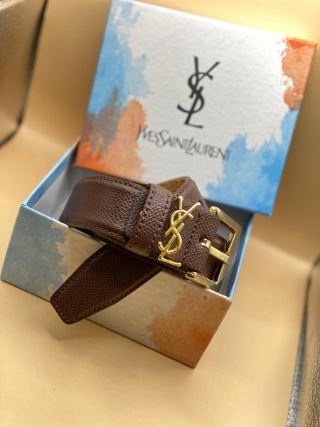 حزام YSL✨جلد اصلي مختوم مع علبة