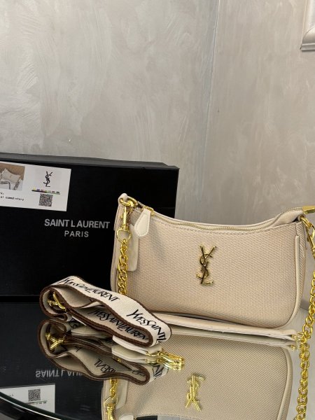 حقيبة كروس Saint Laurent لون بيج