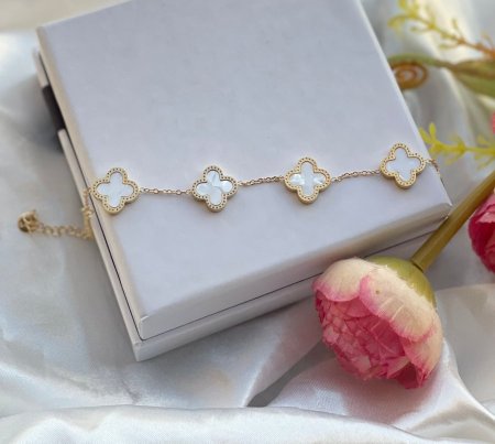 اسواره Van Cleef ابيض ذهبي
